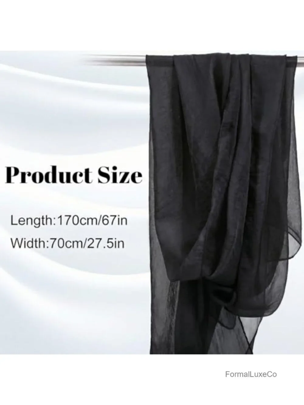 Chiffon Shawl Wrap Lightweight Scarf for Evening Dresses Prom Dating Silky